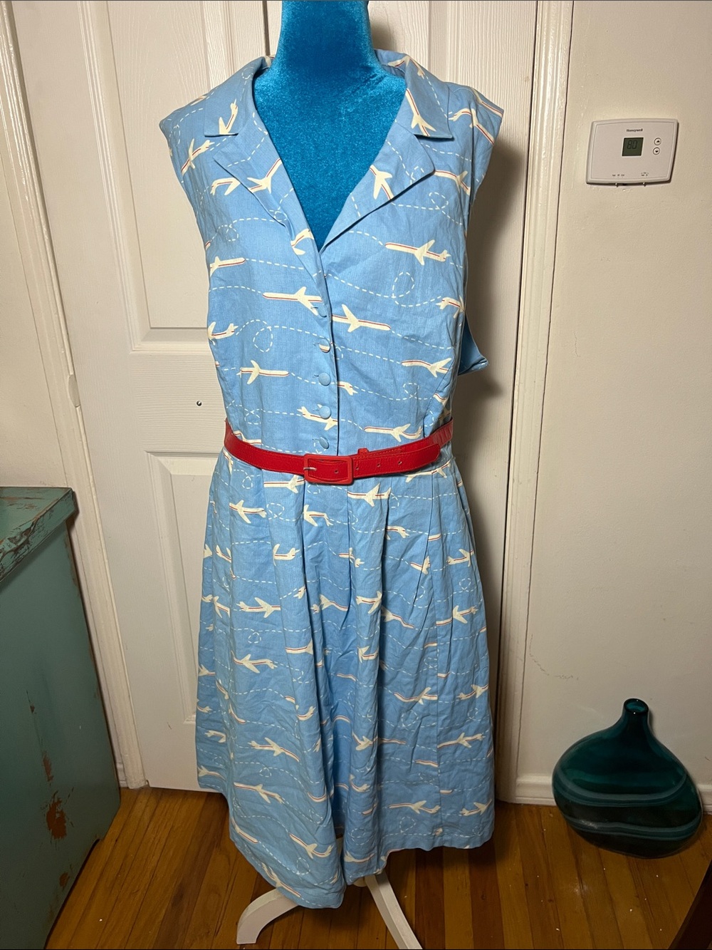 NWOT ModCloth Airplane Midi Dress Women’s 28